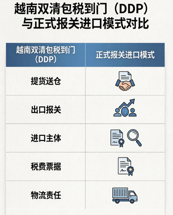 越南双清包税到门与正式报关进口区别